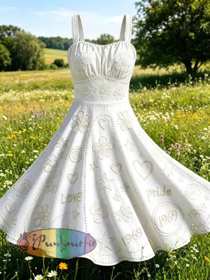 Women’s Fashion Pride Month Art Pattern Printed Casual Dress - As picture · M