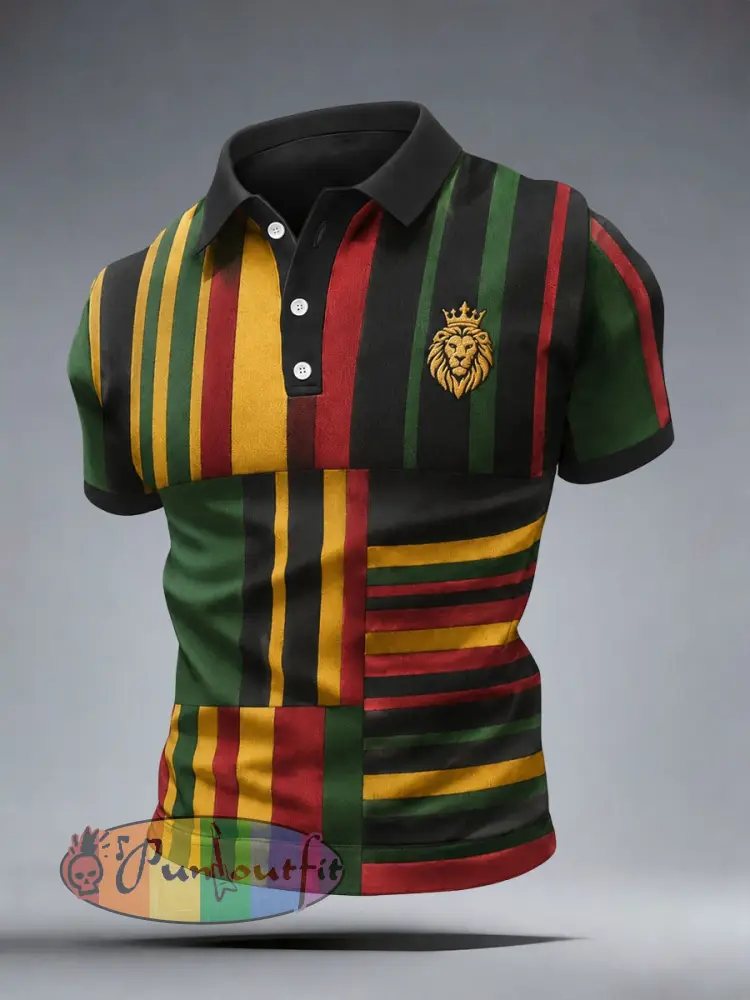 Men’s Reggae Lion Polo Shirt - As picture · S