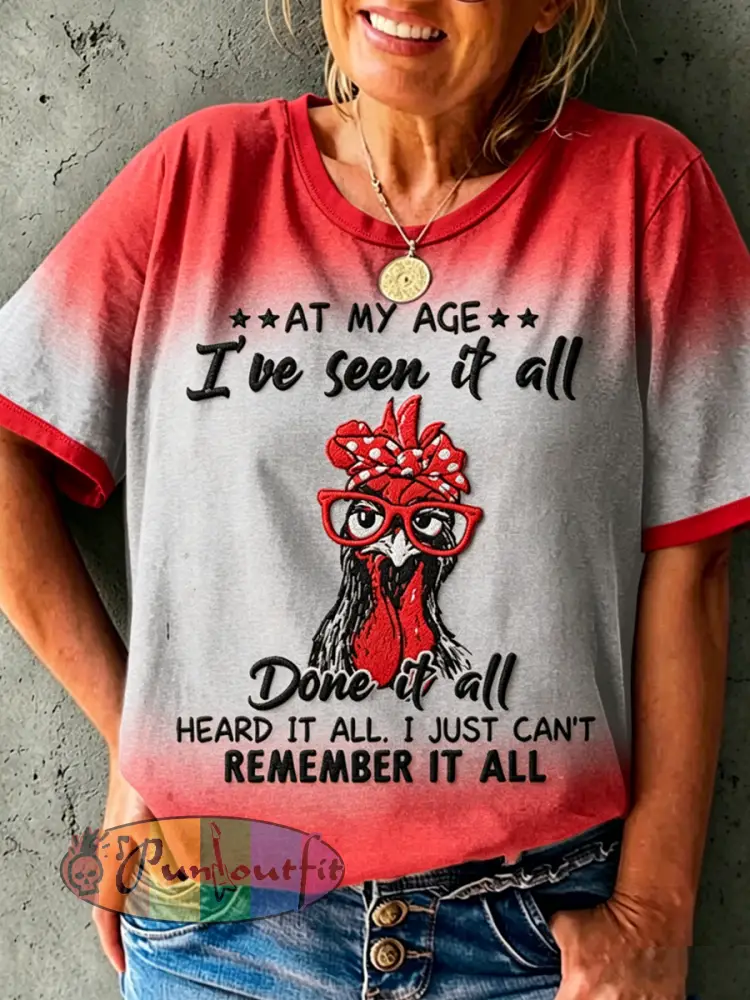 Women’s Grumy Old Women Printed Vintage Fashion Loose Short Sleeve T-Shirt - Red · S