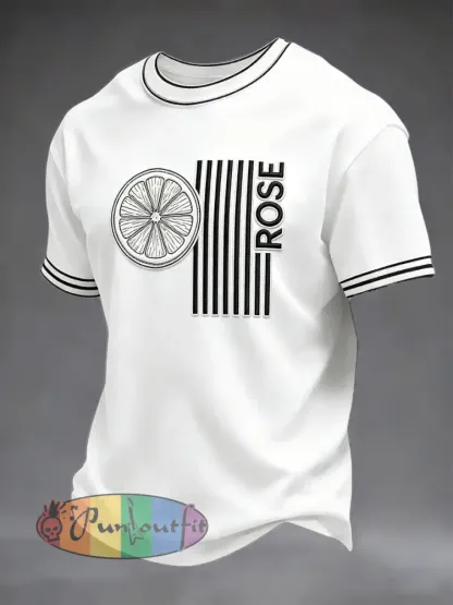Men’s White British The Stone Rose Print Casual T-shirt - White · S