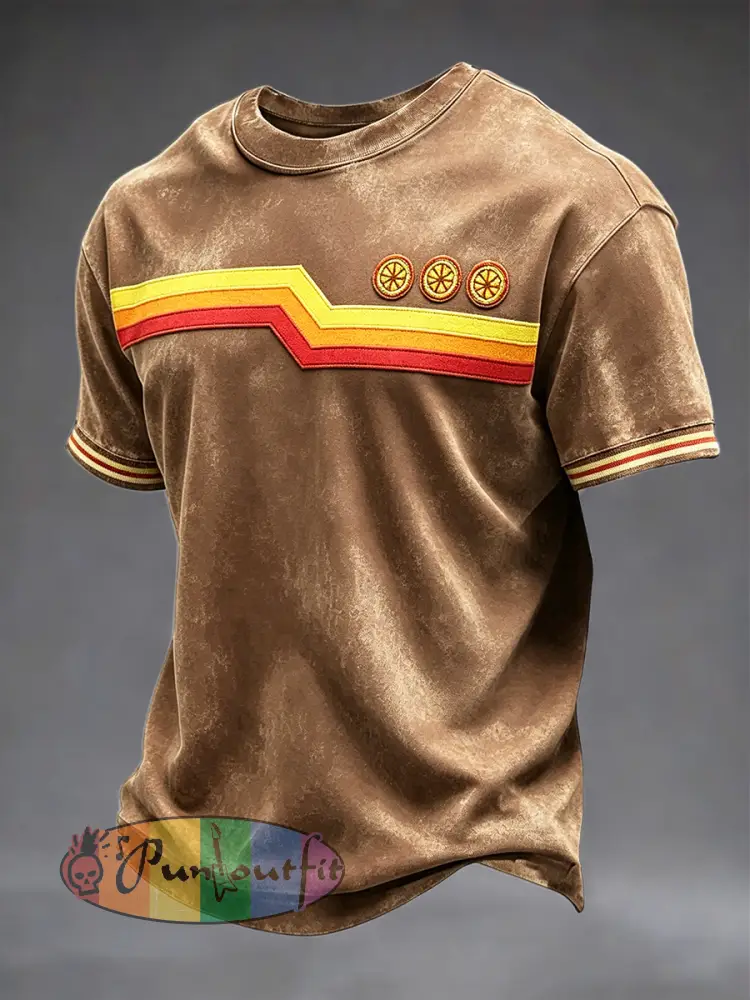 Men’s Brown The Stone Rose Print Casual T-shirt - Brown · S
