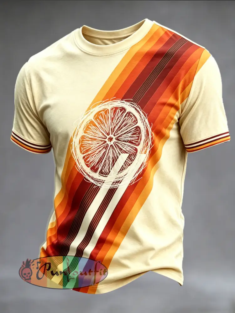 Men’s The Stone Rose Soul Print Casual T-shirt - Light Yellow · S