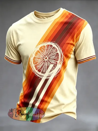 Men’s The Stone Rose Soul Print Casual T-shirt - Light Yellow · S