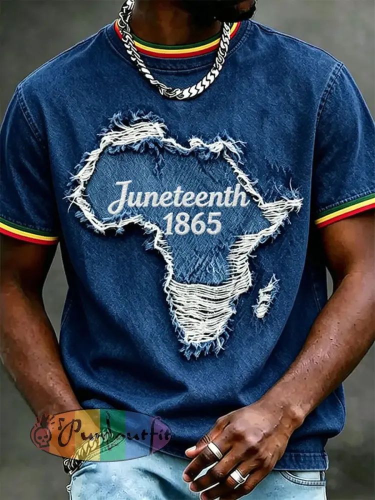 Men’s Juneteenth 1865 Short Sleeves T-shirt - Deep Blue · S