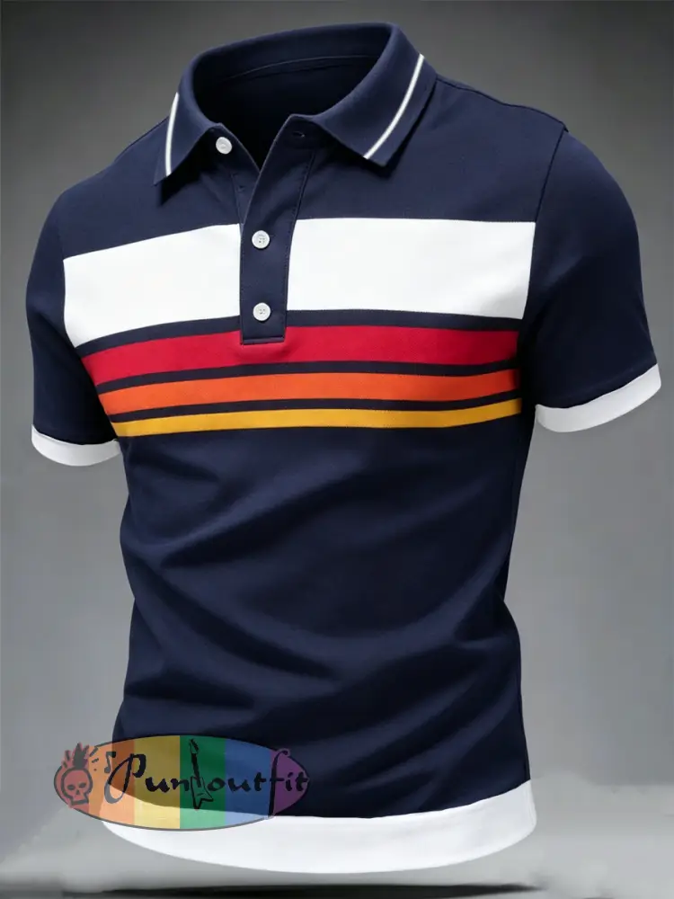 Men’s Retro polo shirt - As picture · S