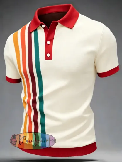 Men’s Retro polo shirt - As picture · S