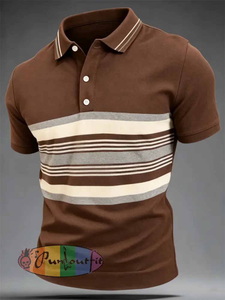 Men’s Retro polo shirt - As picture · S