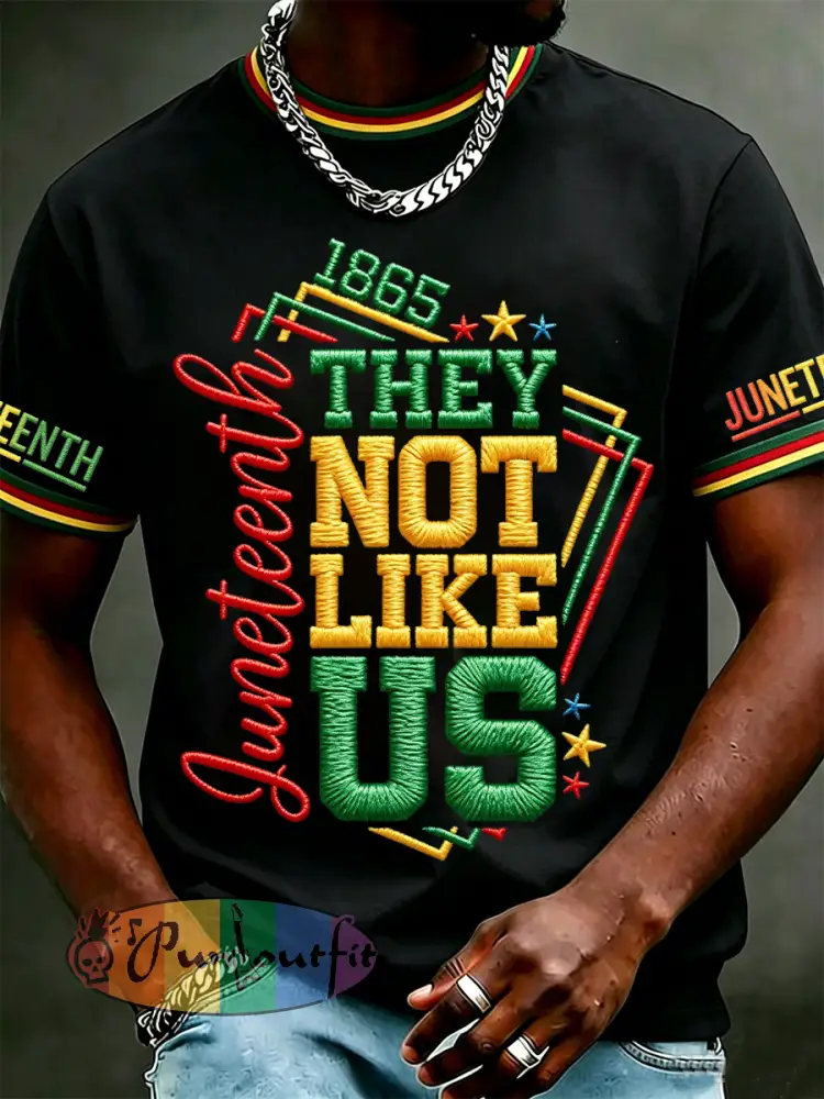 Men’s Juneteenth They Not Like Us Since 1865 Print Casual Tee - Black · S