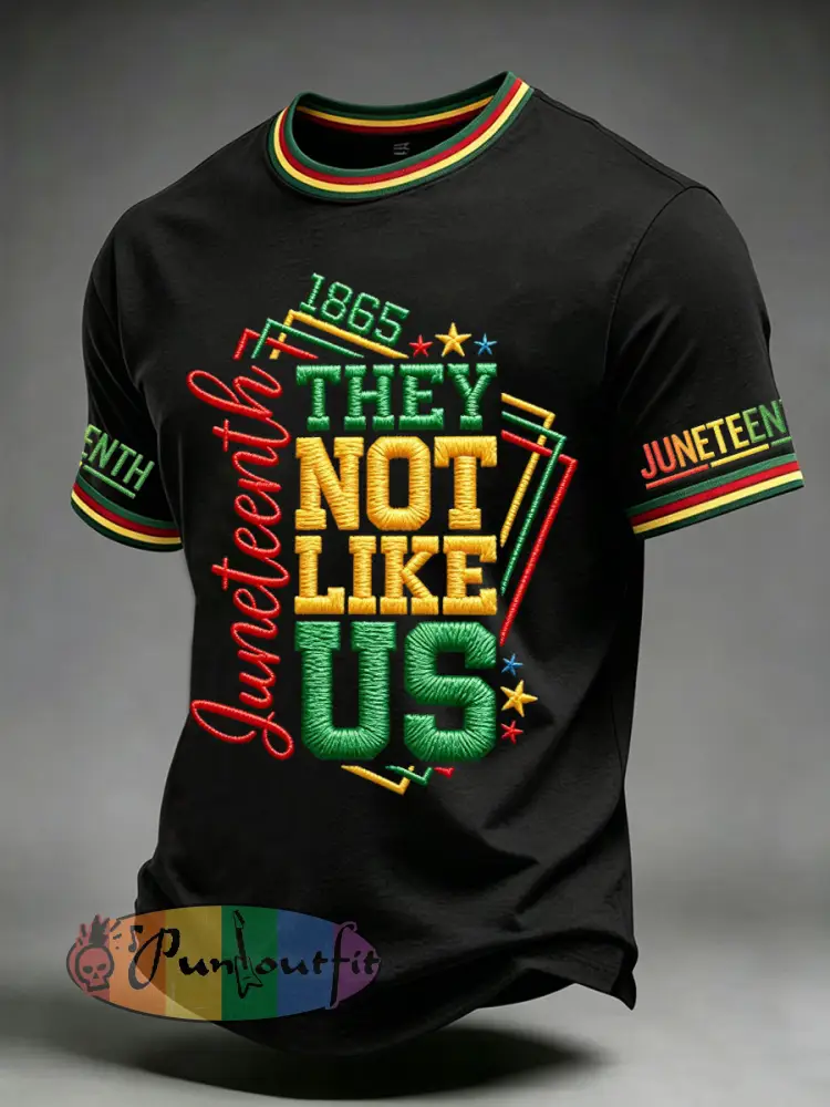 Men’s Juneteenth They Not Like Us Since 1865 Print Casual Tee - Black · S