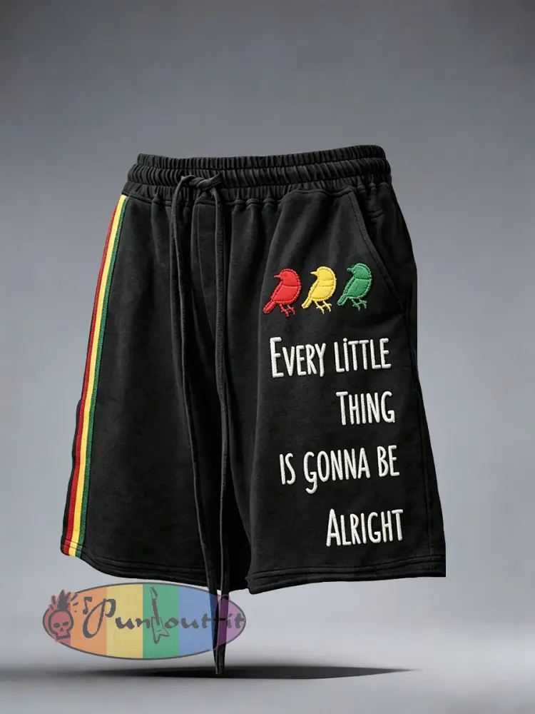 Men’s Reggae Music Shorts - Black · S