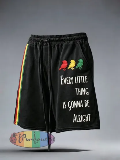 Men’s Reggae Music Shorts - Black · S