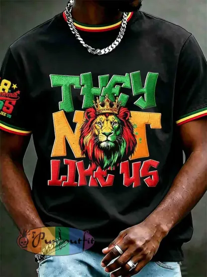 Men’s Juneteenth They Not Like Us Since 1865 Print Casual Short Sleeve T-shirt - Black · S