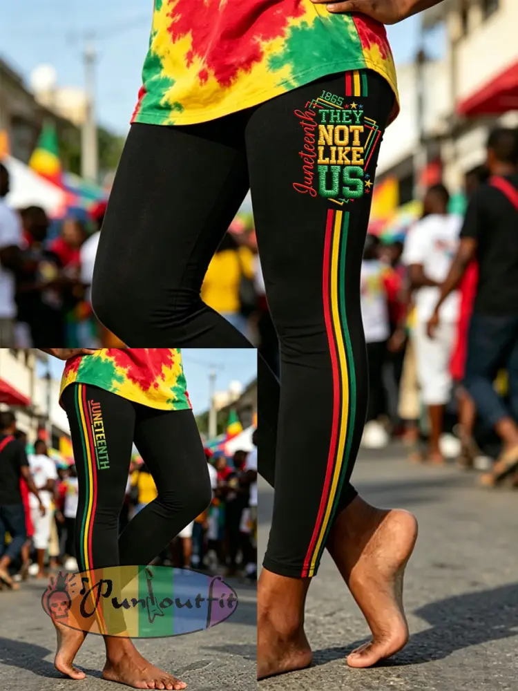 Women’s Juneteenth They Not Like Us Since 1865 Print Casual Bottoms - Black · S
