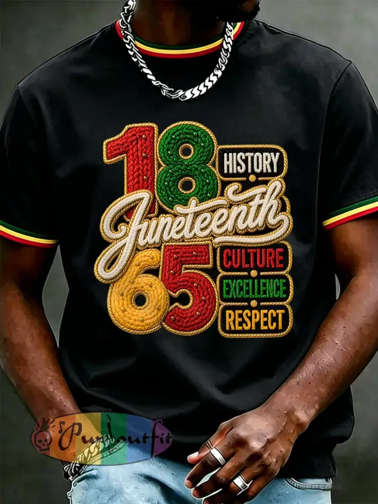 Men’s Juneteenth 1865 Print Casual Tee - Black · S