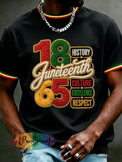 Men’s Juneteenth 1865 Print Casual Tee - Black · S