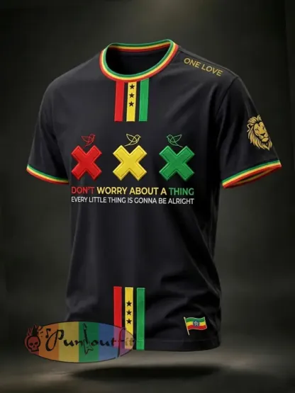 Retro Reggae Music Lover’s Artistic Casual T-Shirt - As picture · S