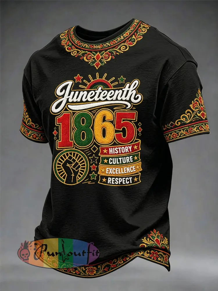 Men’s Juneteenth 1865 Short Sleeves T-shirt - Black · S