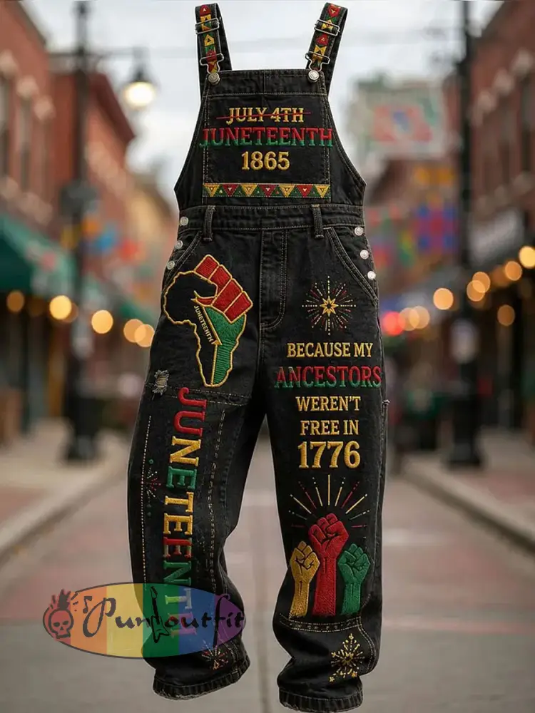 Men’s Juneteenth Print Casual Jumpsuit - Black · S