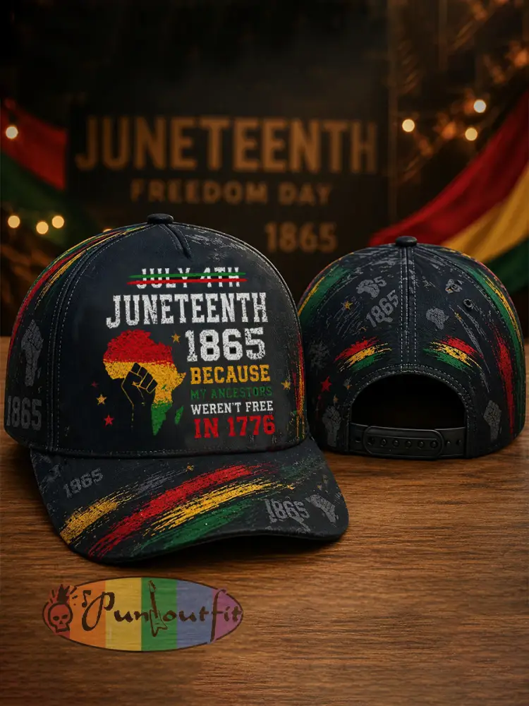 Unisex Juneteenth Print Hat - Black · ONE