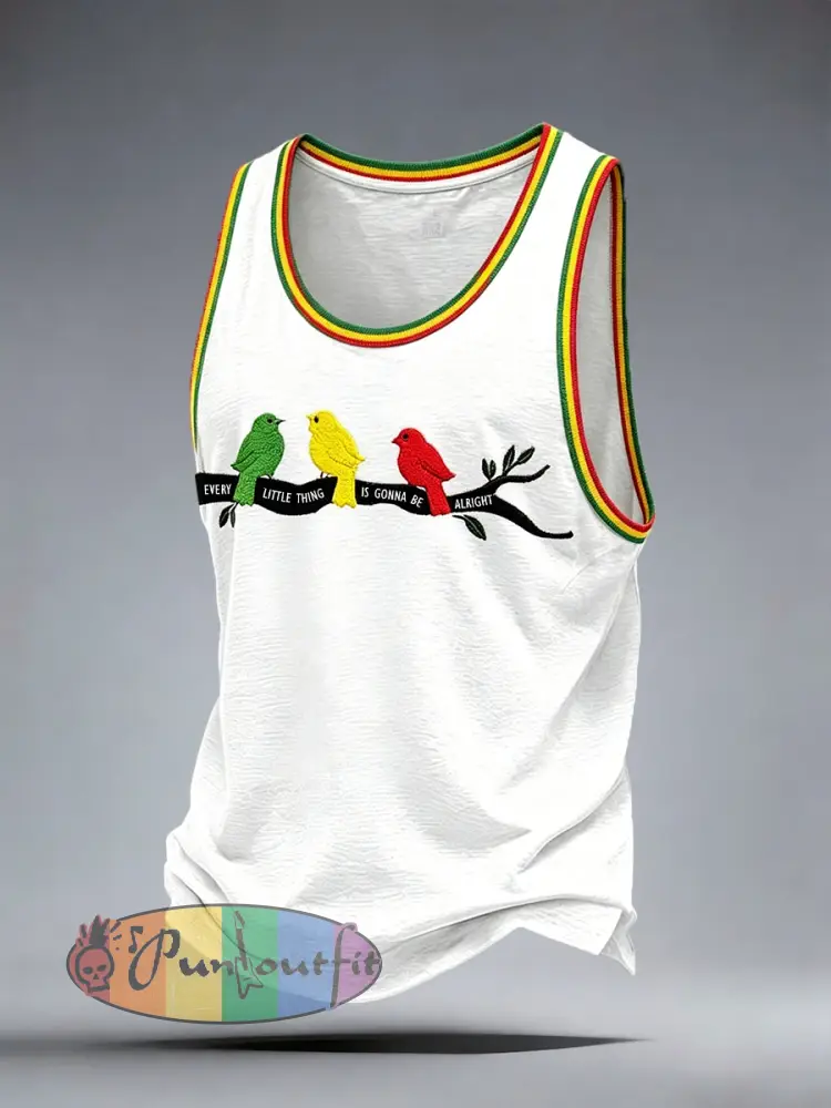 Men’s Reggae Music Tank Top - White · S