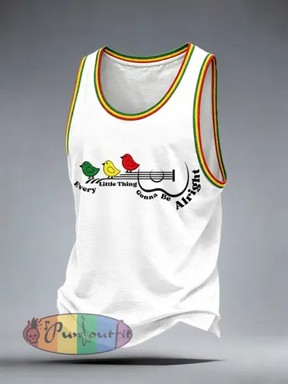 Men’s Reggae Music Tank Top - White · S
