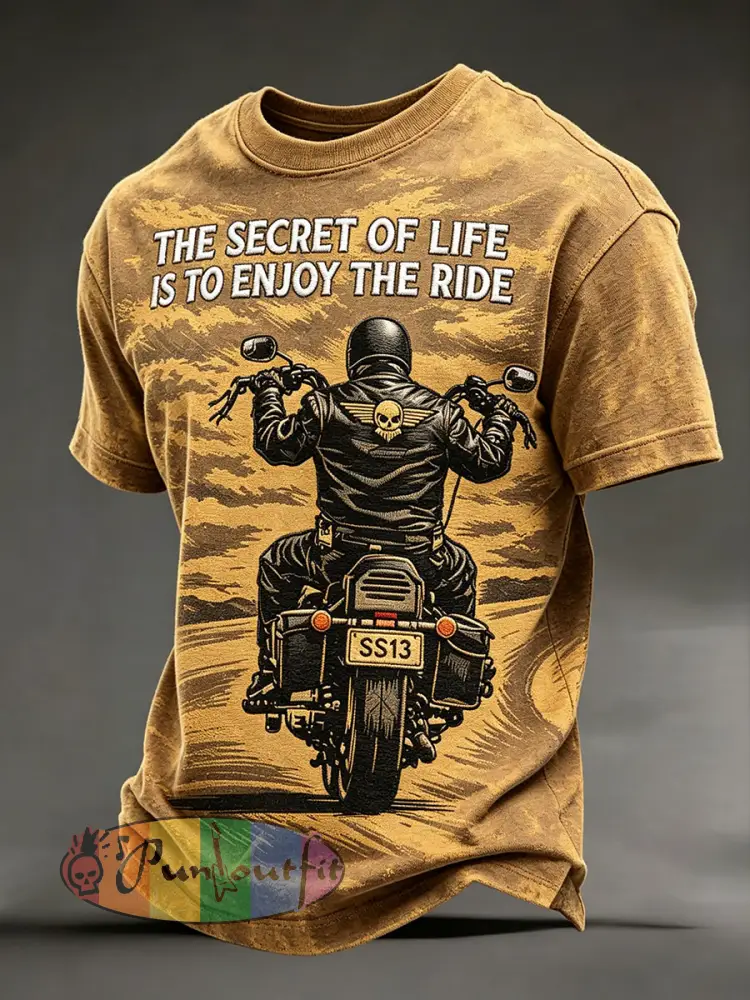 Men’s ’the secret of life is to enjoy the ride’ T-shirts - As picture · S