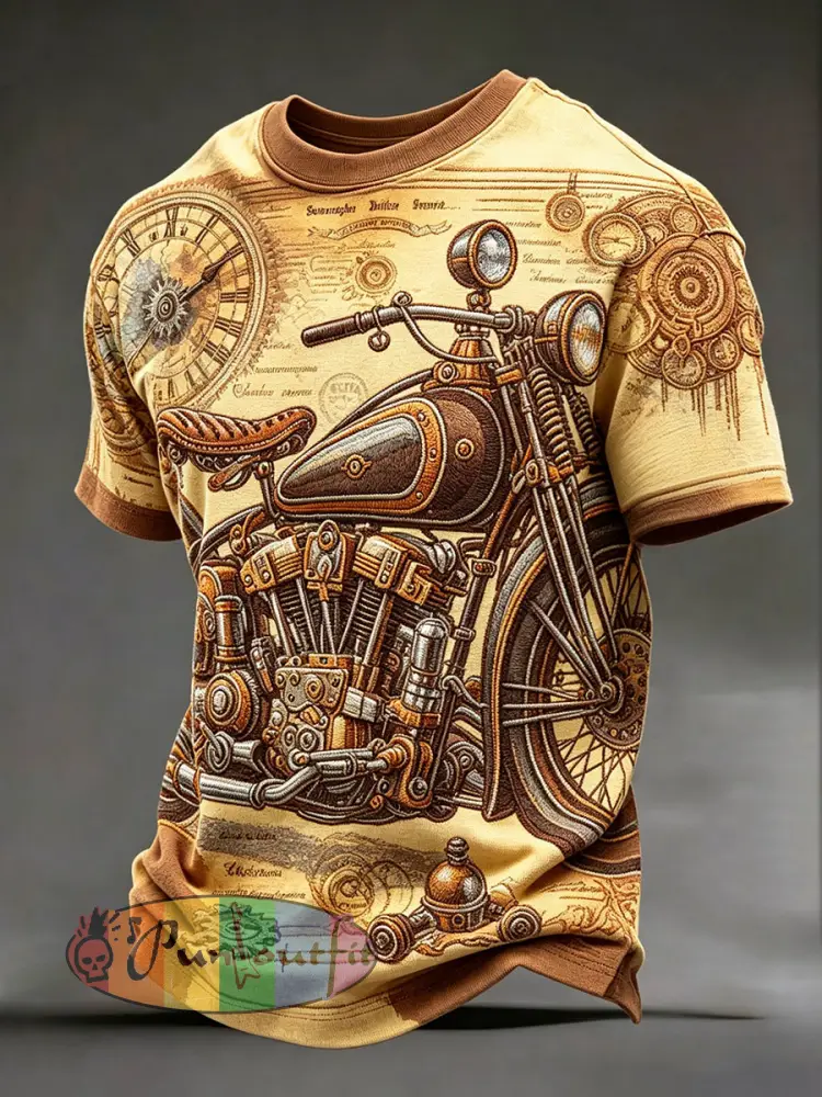 Men’s Vintage Motorcycle T-Shirt - As picture · S