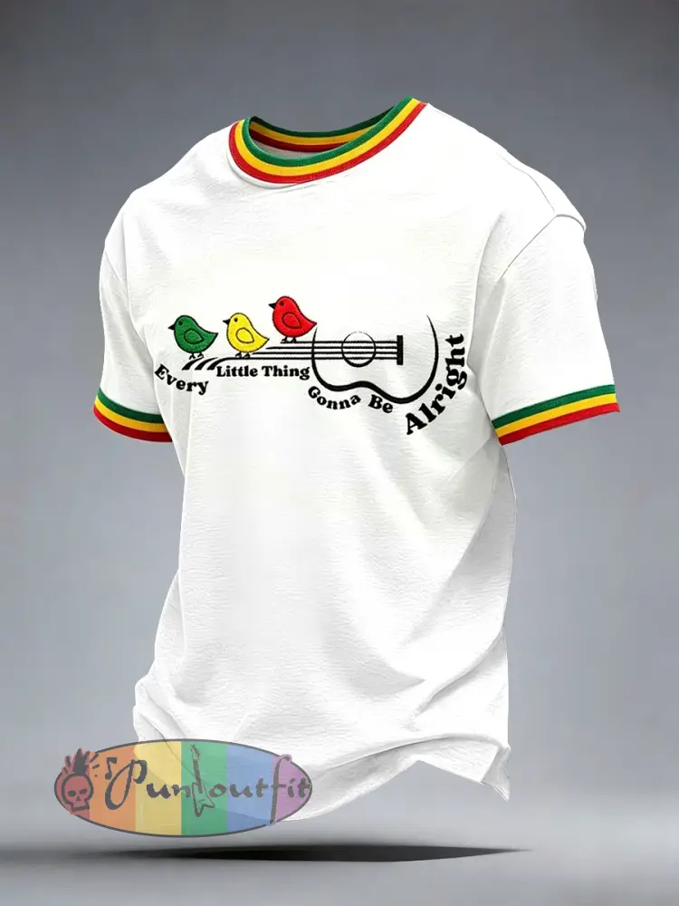 Men’s Reggae Music T-Shirt - White · S