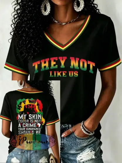 Women’s Men’s Juneteenth They Not Like Us Since 1865 Print T-shirt - Black · S