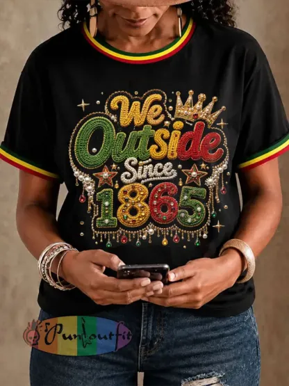 Women’s WE Outside Since 1865 Short-sleeved T-shirt - Black · S