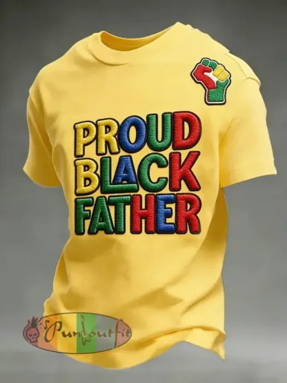 Men’s Juneteenth Print Casual Tee - Yellow · S