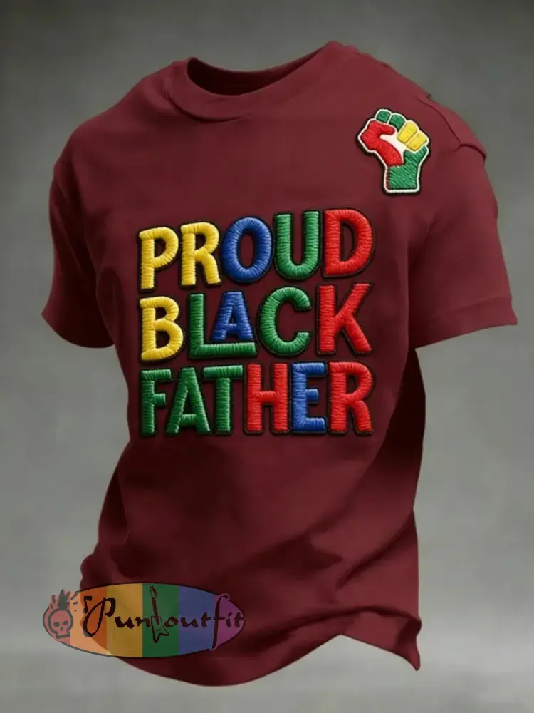 Men’s Juneteenth Print Casual Tee - Deep Red · S