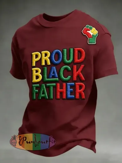 Men’s Juneteenth Print Casual Tee - Deep Red · S