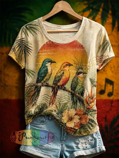 Women’s ’Every Little Thing Is Gonna Be Alright’ Printed Casual T-Shirt - As picture · S