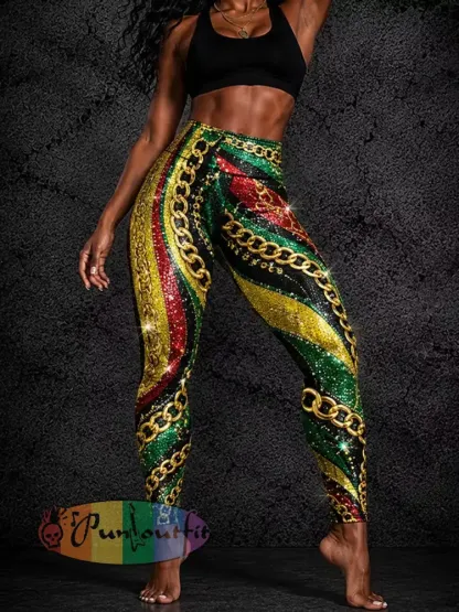 Women’s Juneteenth Breaking Every Chain Since 1865 Art Print Leggings - As picture · S