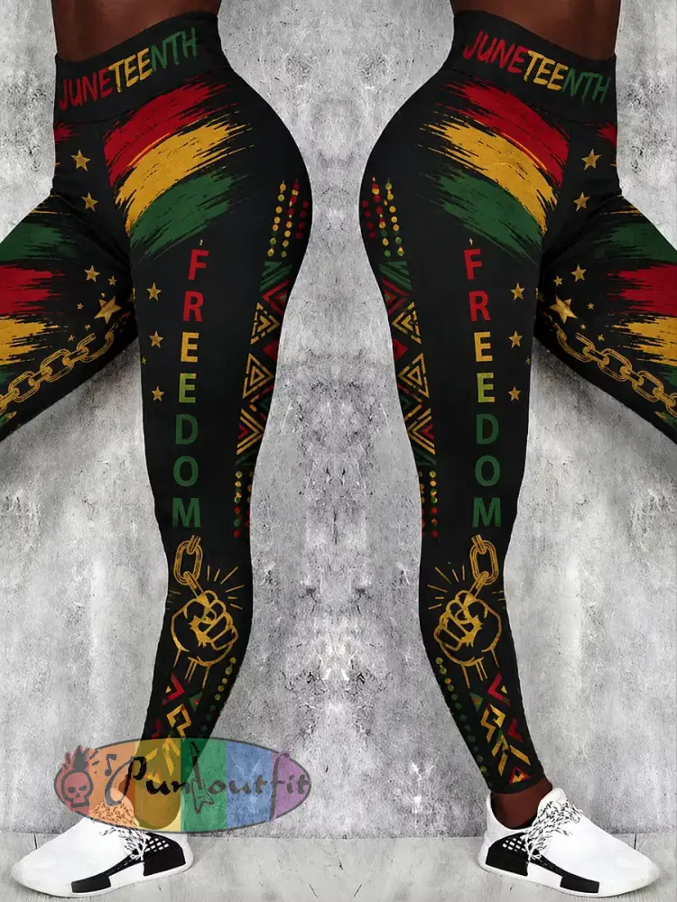 Women’s Juneteenth Breaking Every Chain Since 1865 Art Print Leggings - As picture · S