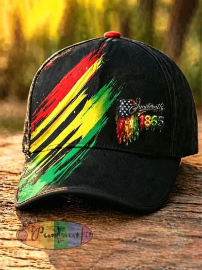 Unisex Juneteenth Breaking Every Chain Since 1865 Art Print Hat - Black · ONE