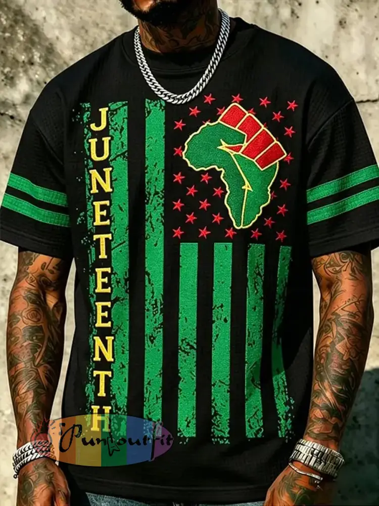 Men’s Juneteenth 1865 Art Print Short Sleeve T-shirt - Black · S