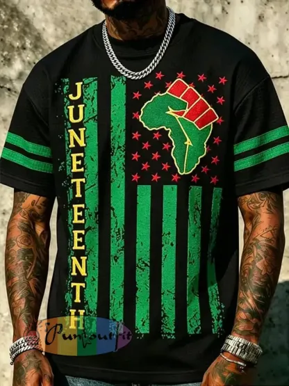 Men’s Juneteenth 1865 Art Print Short Sleeve T-shirt - Black · S