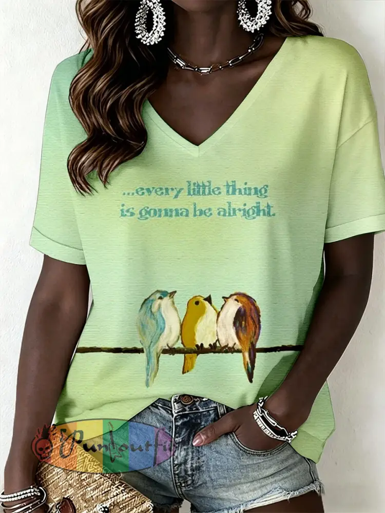 Women’s Reggae Music V-Neck T-Shirt - As picture · S