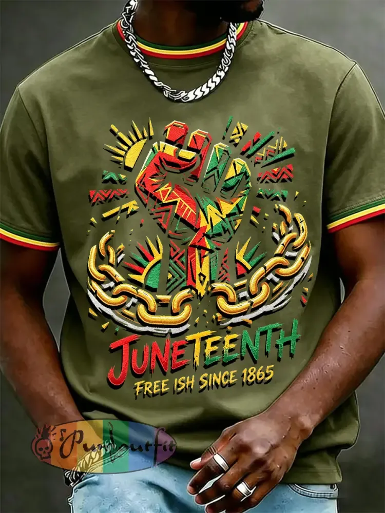 Men’s Juneteenth Print Tee - Army Green · S