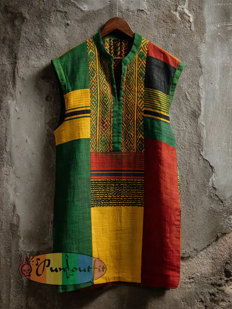 Women’s Reggae Music Linen Blend Dress - As picture · S