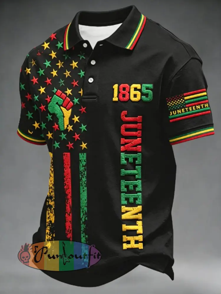 Men’s Juneteenth 1865 polo shirt - Black · S