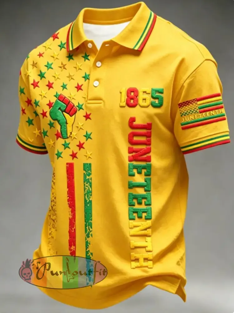 Men’s Juneteenth 1865 polo shirt - Yellow · S