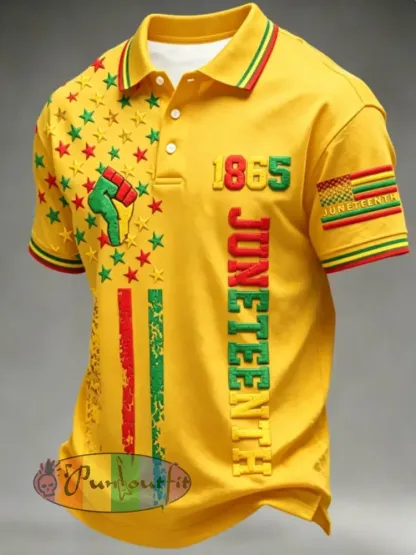 Men’s Juneteenth 1865 polo shirt - Yellow · S