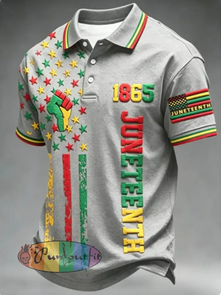 Men’s Juneteenth 1865 polo shirt - Gray · S