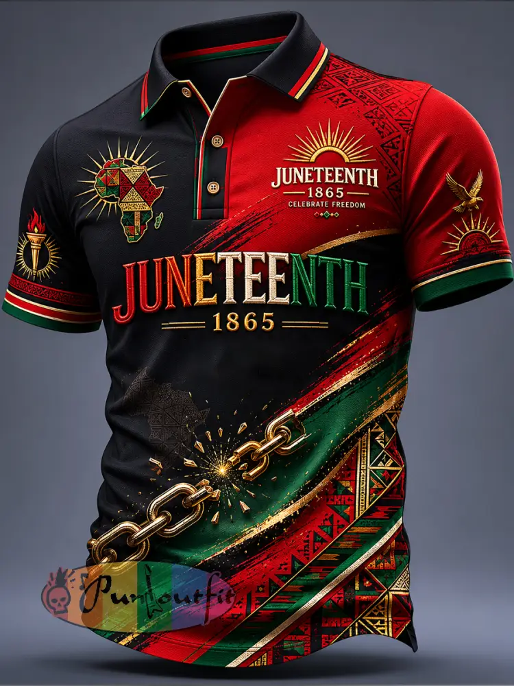 Men’s Juneteenth Design Print Casual Top - As picture · S