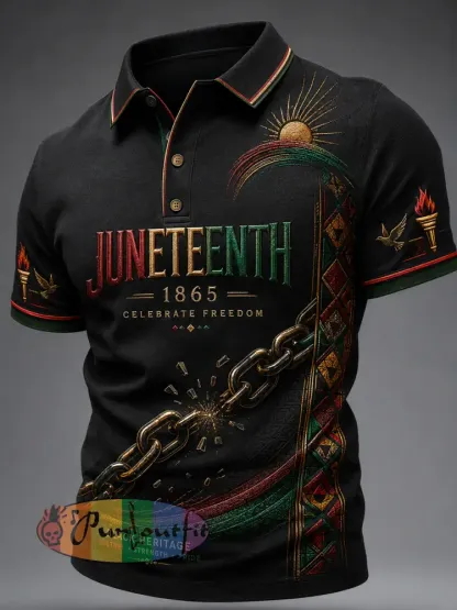 Men’s Juneteenth Design Print Casual Top - As picture · S