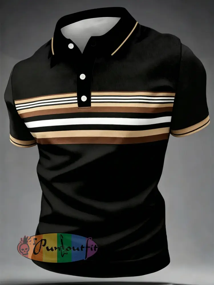 Men’s Retro polo shirt - Black · S