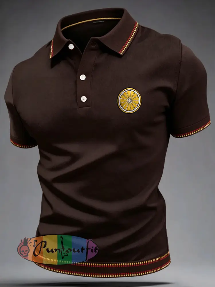 Men’s Retro polo shirt - Coffee · S